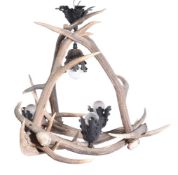 Y A STAG ANTLER FOUR LIGHT CHANDELIER, EARLY 20TH CENTURY
