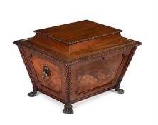A GEORGE IV MAHOGANY SARCOPHAGUS WINE COOLER, FIRST HALF 19TH CENTURY