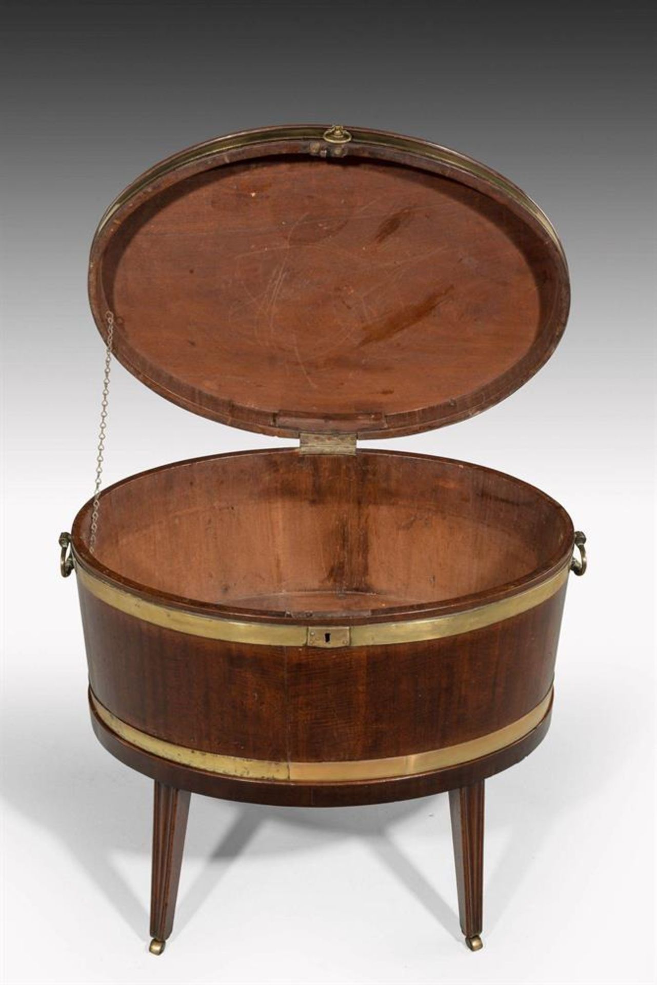 A GEORGE III MAHOGANY AND BRASS BOUND CELLARET, LATE 18TH CENTURY - Image 5 of 5