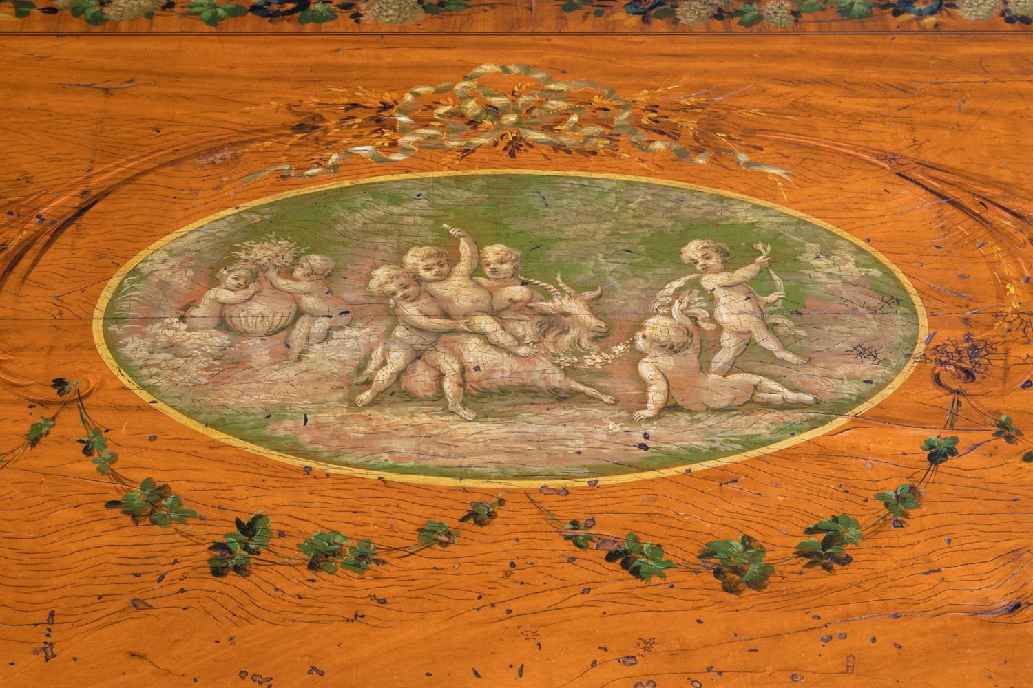 Y AN UNUSUAL SATINWOOD AND PAINTED CENTRE OR SIDE TABLE, LATE 19TH/ 20TH CENTURY - Image 5 of 9