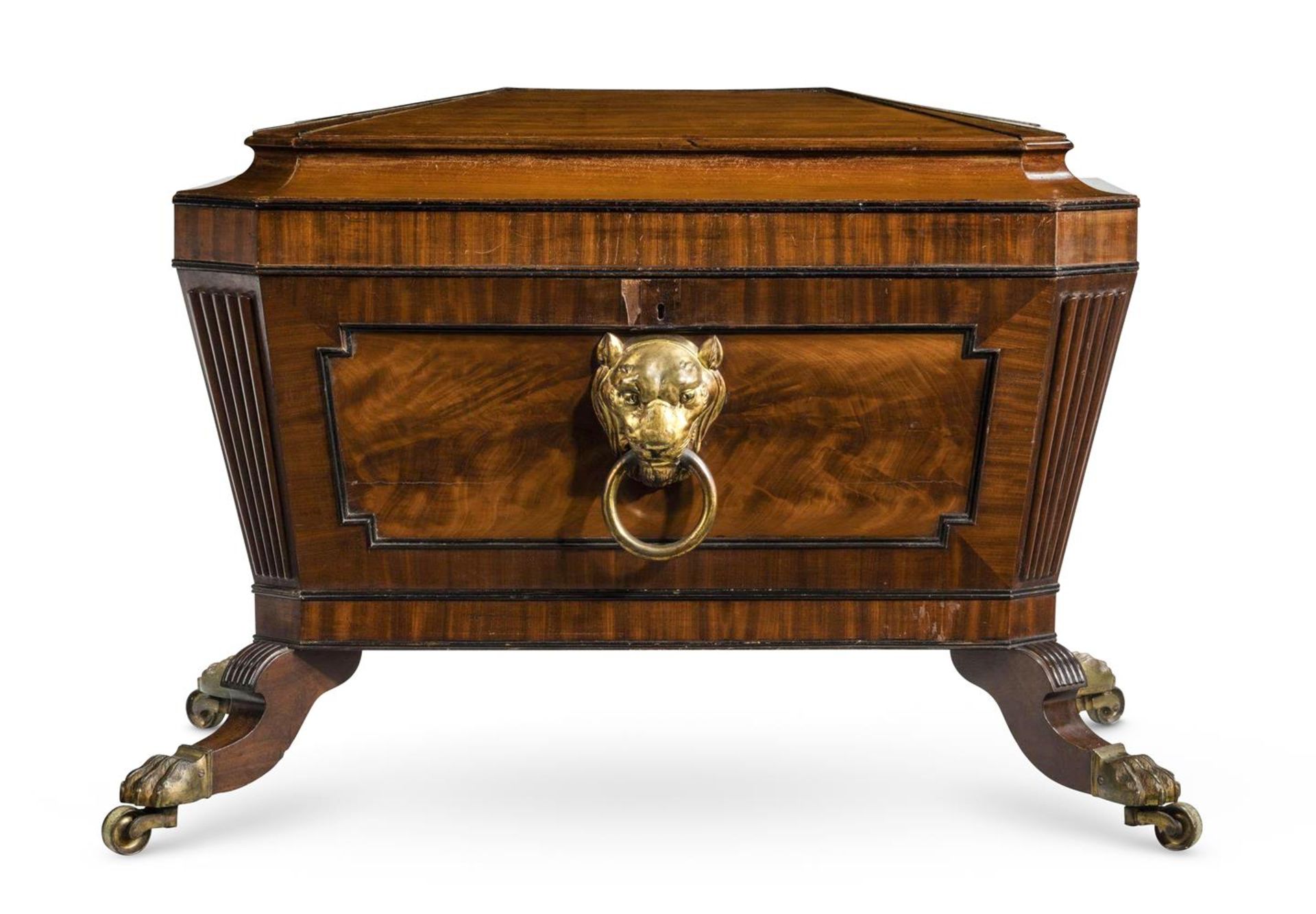 A REGENCY MAHOGANY SARCOPHAGUS LARGE WINE COOLER, EARLY 19TH CENTURY
