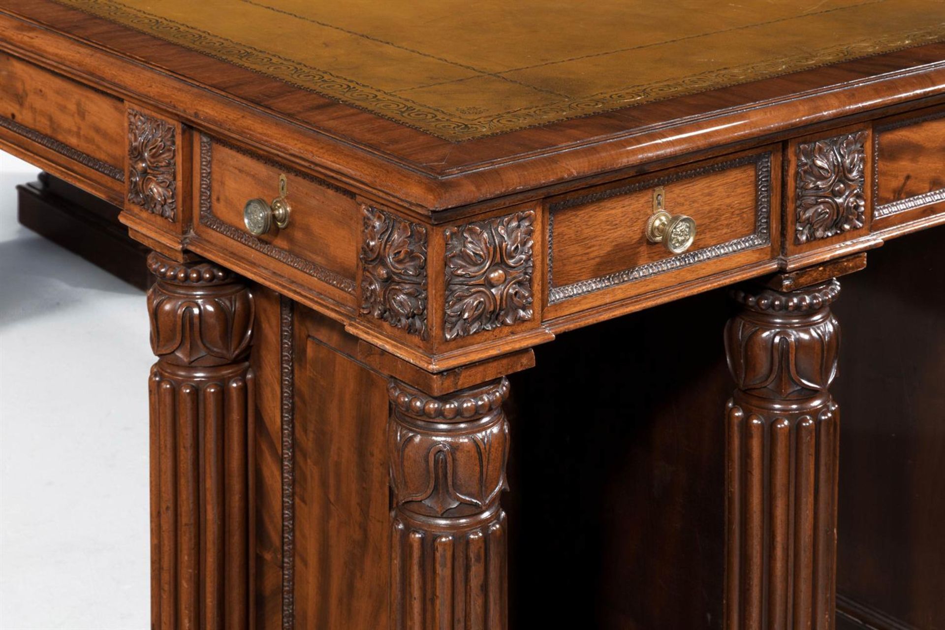 A MAHOGANY PEDESTAL DESK, CIRCA 1835 AND LATER - Image 11 of 11