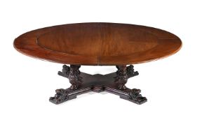 A VICTORIAN MAHOGANY CONCENTRIC EXTENDING DINING OR CENTRE TABLE LATE 19TH CENTURY