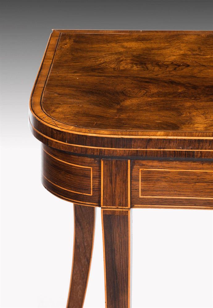 Y A REGENCY ROSEWOOD AND SATINWOOD CARD TABLE, EARLY 19TH CENTURY - Image 3 of 4