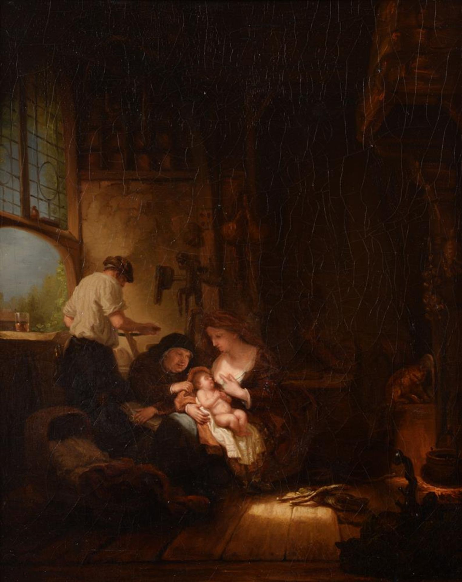 AFTER REMBRANDT VAN RIJN, THE HOLY FAMILY WITH ST ANNE IN A WORKSHOP - Image 2 of 3