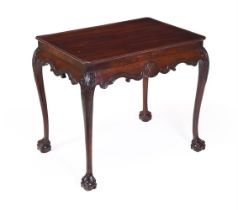 A MAHOGANY CENTRE TABLE IN MID 18TH CENTURY STYLE