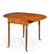 Y A GEORGE III SATINWOOD AND ROSEWOOD PEMBROKE TABLE, LATE 18TH CENTURY
