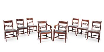 A SET OF EIGHT REGENCY MAHOGANY DINING CHAIRS, EARLY 19TH CENTURY