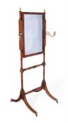 A REGENCY MAHOGANY AND LATER GILT METAL MOUNTED CHEVAL MIRROR, CIRCA 1825