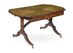 AN UNUSUAL GEORGE III MAHOGANY LIBRARY TABLE, CIRCA 1810