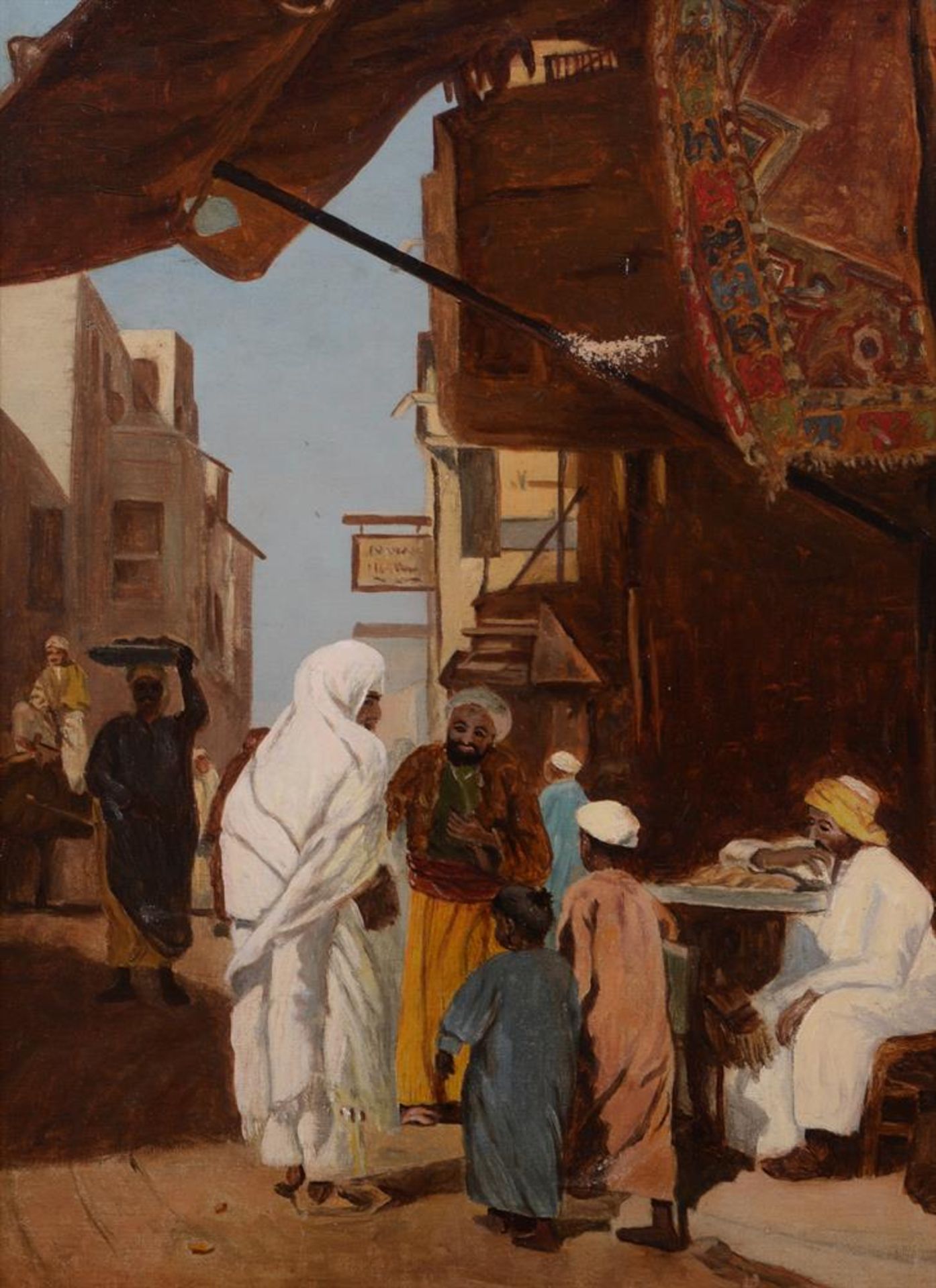 ORIENTALIST SCHOOL (19TH CENTURY), BEDOUINS IN THE DESERT AND IN THE BAZAAR - Image 3 of 5