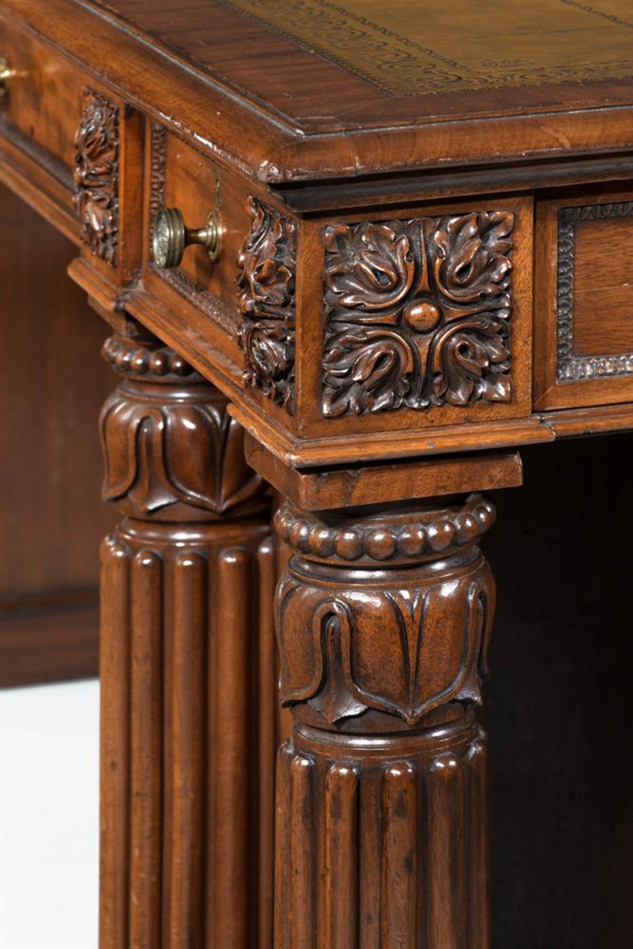 A MAHOGANY PEDESTAL DESK, CIRCA 1835 AND LATER - Image 6 of 11