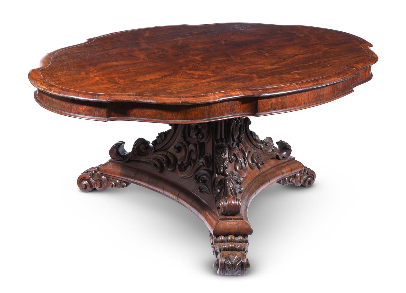 Y A VICTORIAN ROSEWOOD CENTRE TABLE IN THE MANNER OF GILLOWS, MID 19TH CENTURY - Image 2 of 3