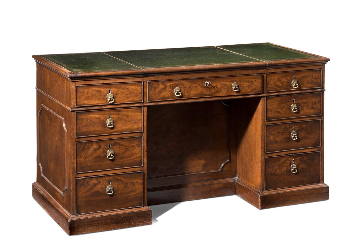 A MAHOGANY PARTNER'S PEDESTAL DESKFIRST QUARTER 19TH CENTURY - Image 2 of 9