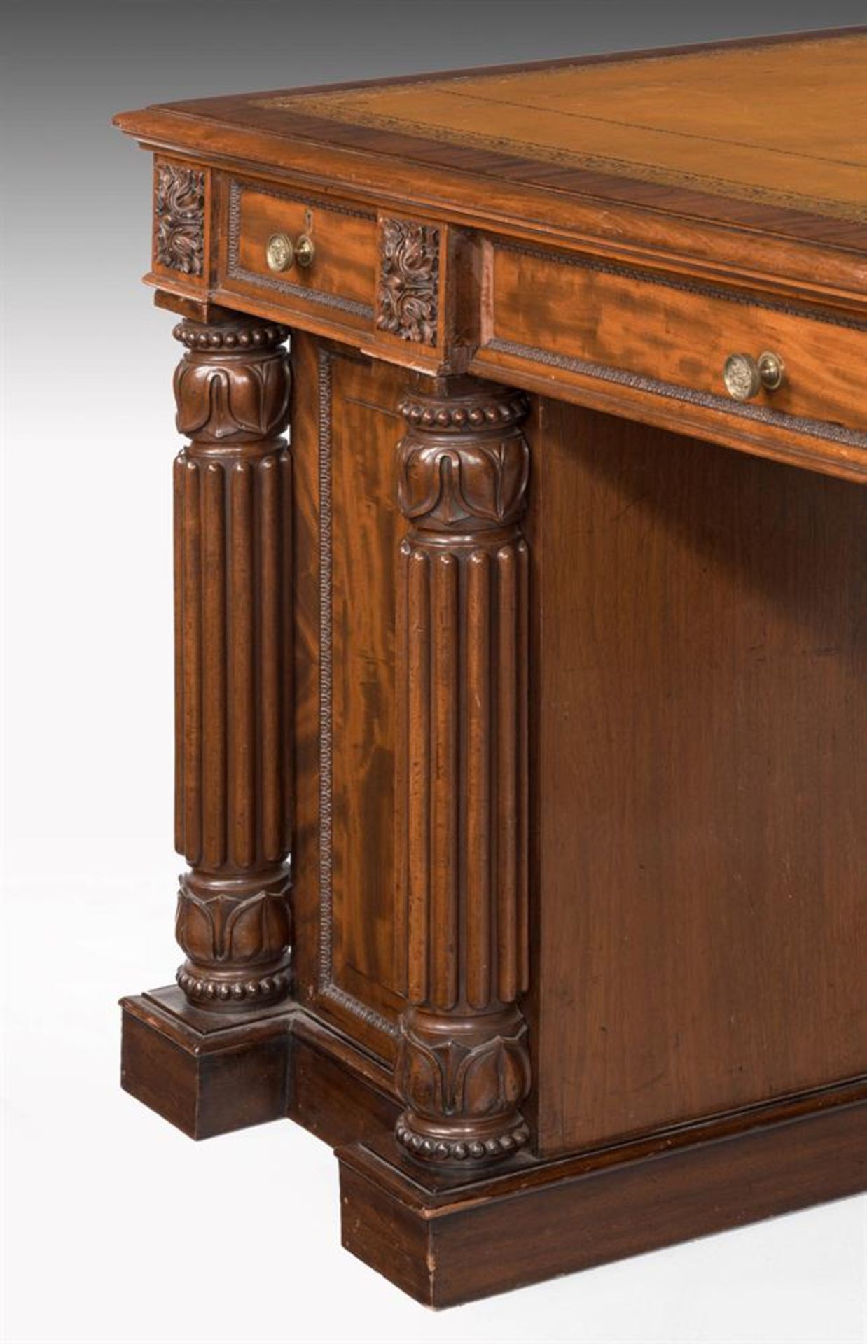 A MAHOGANY PEDESTAL DESK, CIRCA 1835 AND LATER - Image 7 of 11