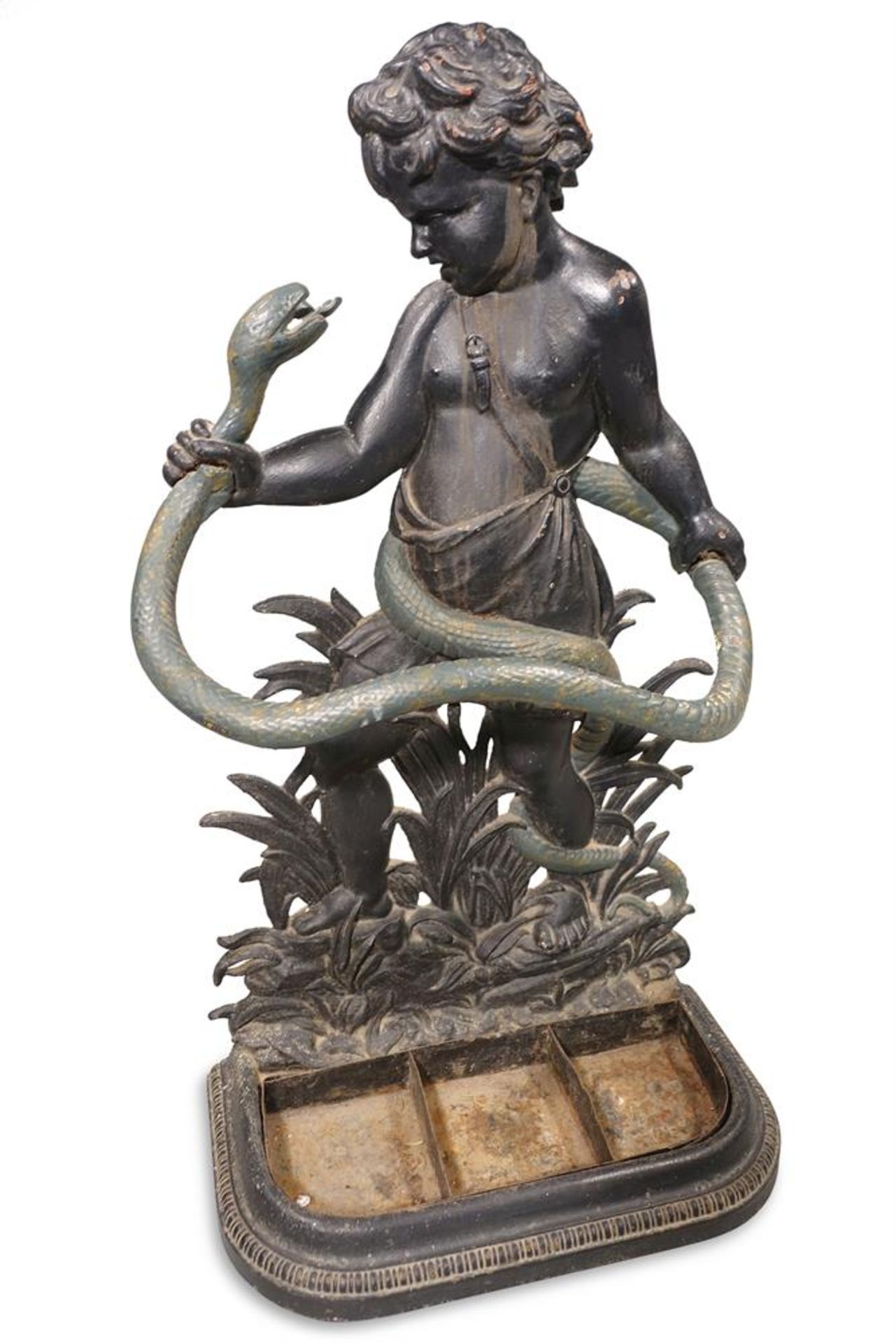 A VICTORIAN PAINTED CAST IRON STICK STAND, CIRCA 1880