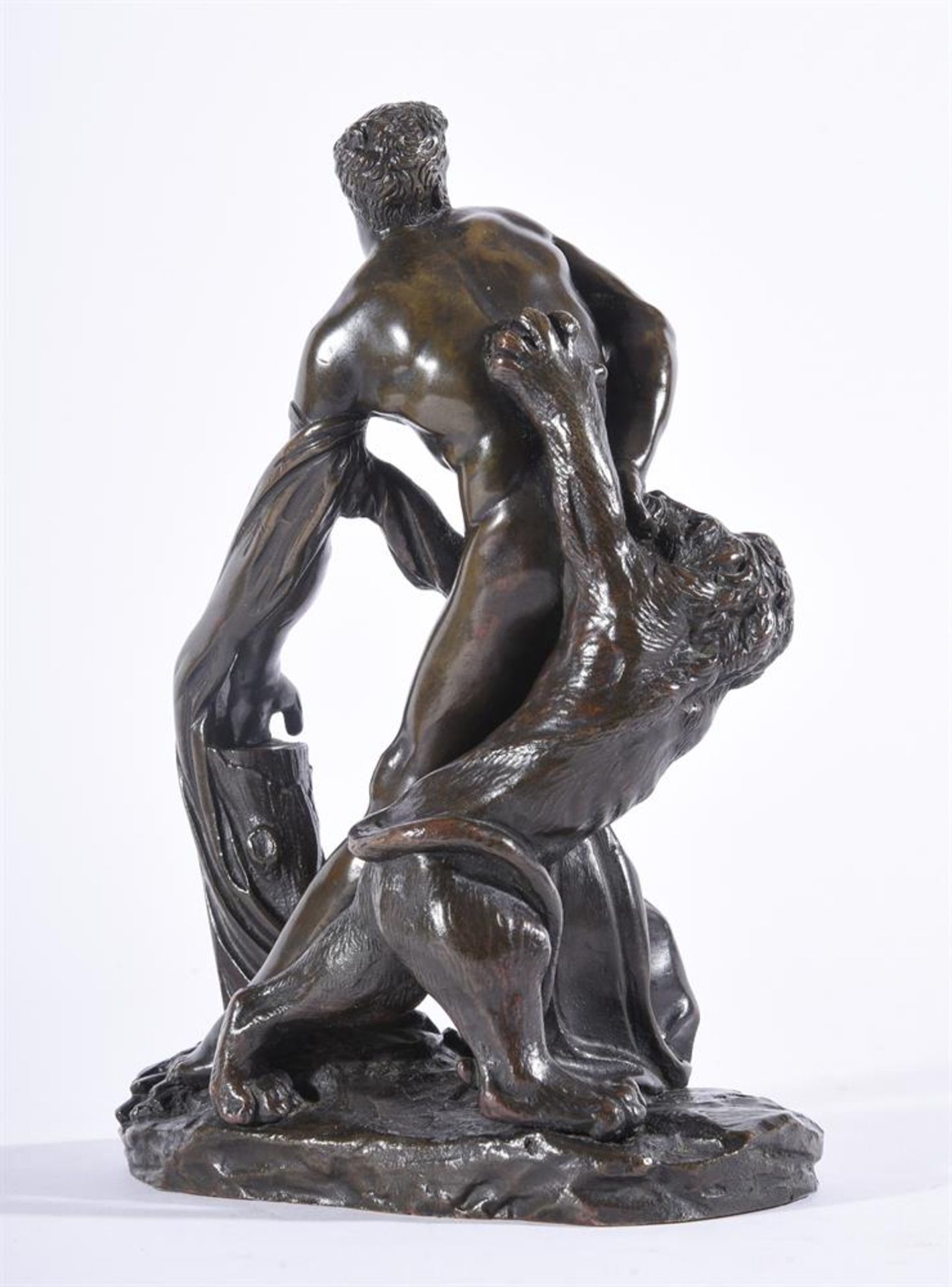 AFTER PIERRE PUGET, A BRONZE FIGURE OF MILO OF CROTON DEVOURED BY LION, LATE 19TH CENTURY - Bild 4 aus 4