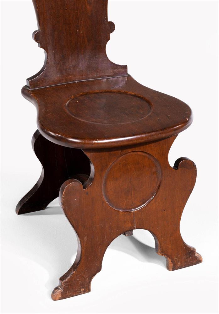 A SET OF FOUR GEORGE II MAHOGANY HALL CHAIRS, MID 18TH CENTURY - Image 4 of 4
