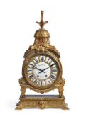 A NAPOLEON III GILT METAL CASED MANTEL CLOCK, CIRCA 1865