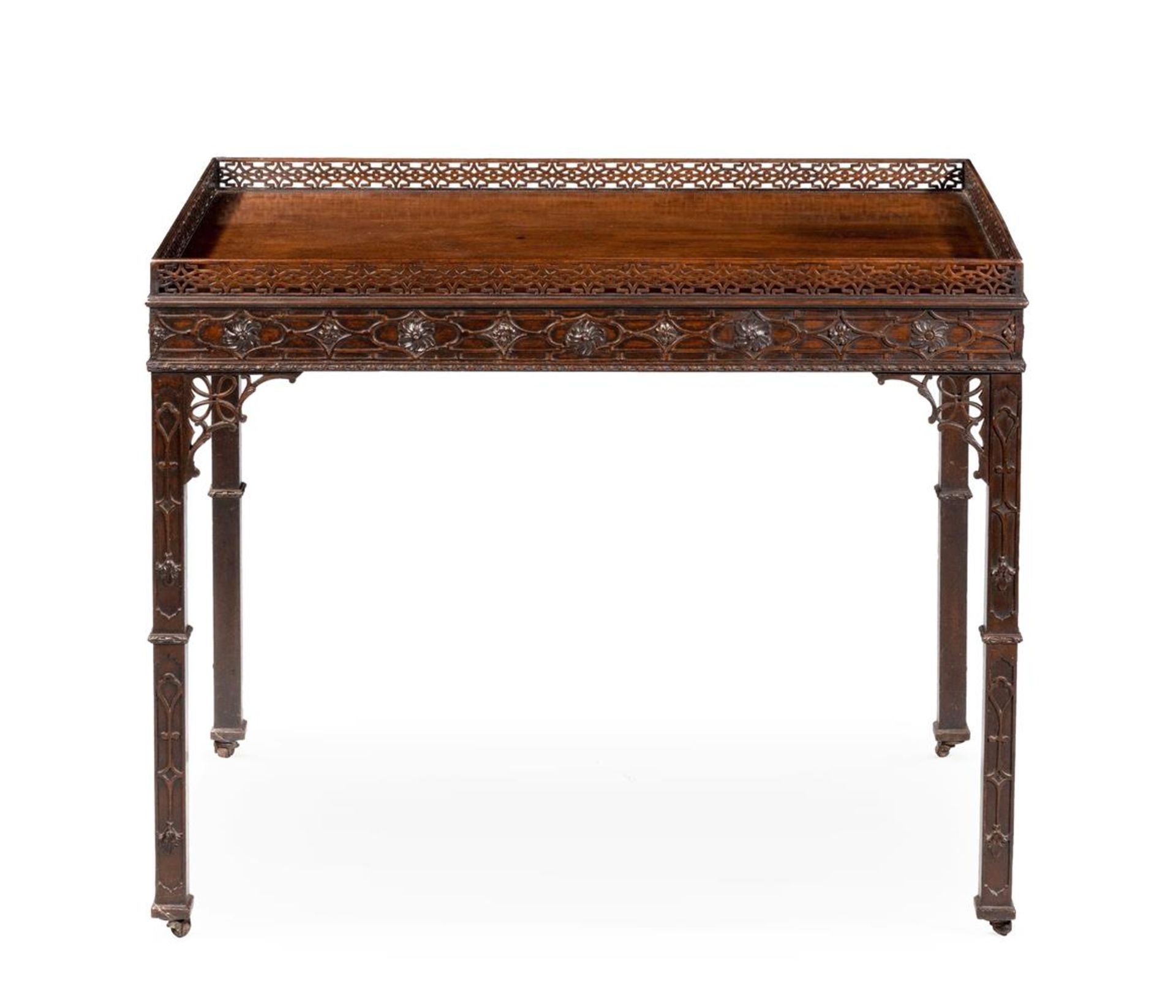 A GEORGE III MAHOGANY SILVER TABLE IN THE MANNER OF THOMAS CHIPPENDALE - Image 2 of 4