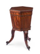A MAHOGANY HEXAGONAL CELLARET, 19TH CENTURY