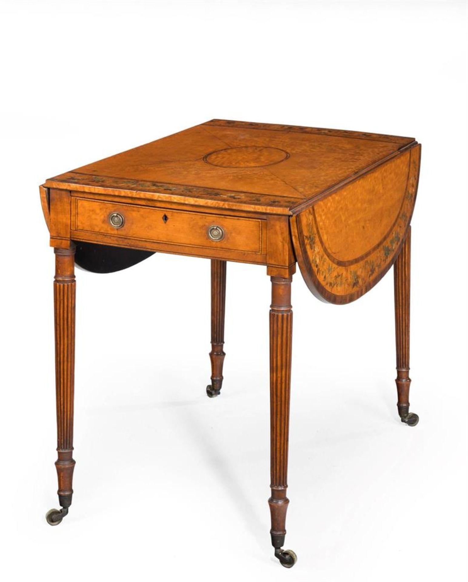 Y A GEORGE III SATINWOOD AND ROSEWOOD PEMBROKE TABLE, LATE 18TH CENTURY - Image 2 of 5