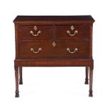 A MAHOGANY COMMODE ON STAND, LATE 19TH/ 20TH CENTURY