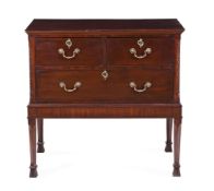 A MAHOGANY COMMODE ON STAND, LATE 19TH/ 20TH CENTURY