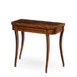 Y A REGENCY ROSEWOOD AND SATINWOOD CARD TABLE, EARLY 19TH CENTURY