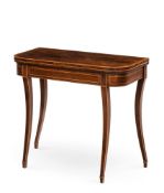Y A REGENCY ROSEWOOD AND SATINWOOD CARD TABLE, EARLY 19TH CENTURY