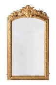 A GILT GESSO WALL MIRROR IN 19TH CENTURY STYLE