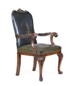 A LATE VICTORIAN OAK ARMCHAIR, LATE 19TH CENTURY