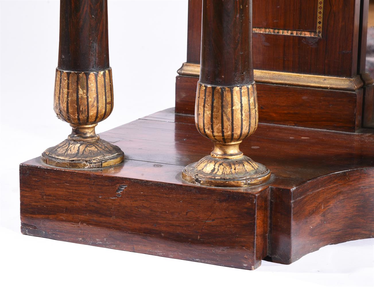 Y A PAIR OF GILT METAL MOUNTED SIMULATED ROSEWOOD AND PAINTED PIER TABLES, 19TH CENTURY - Image 4 of 4