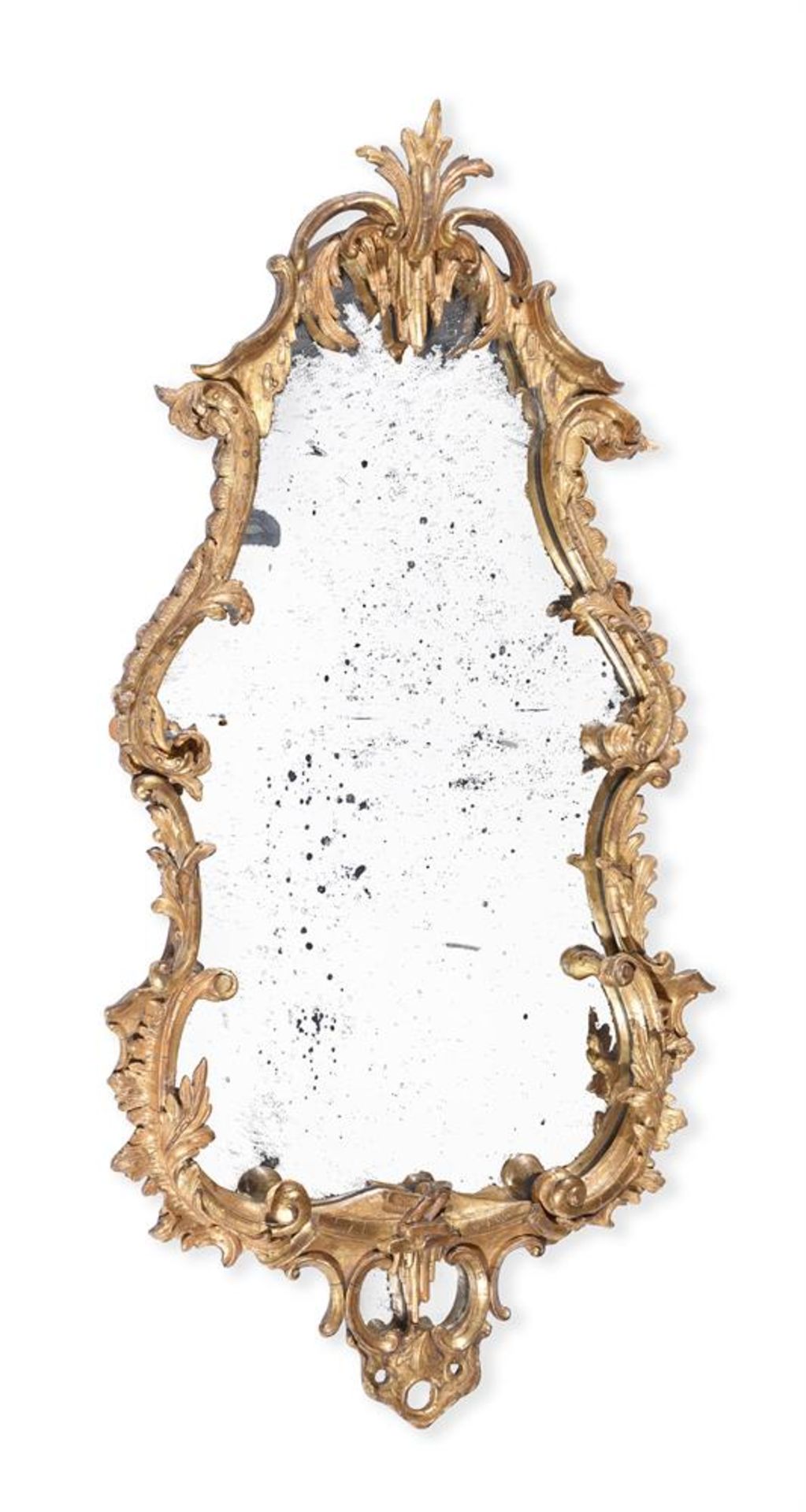 A GEORGE III CARVED GILTWOOD MIRROR, CIRCA 1770