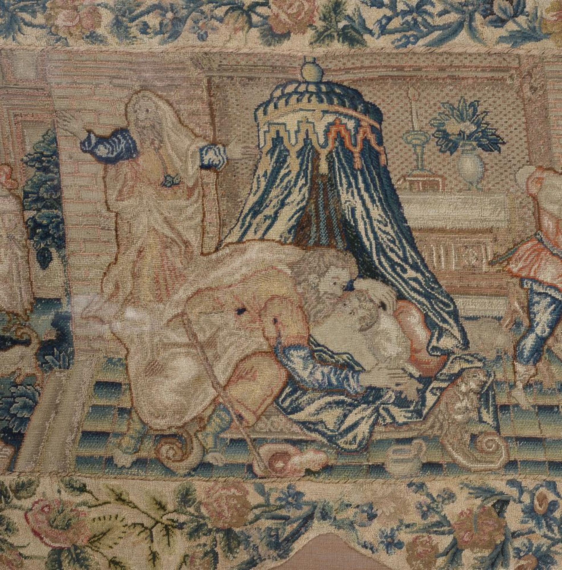 A LONG NEEDLEWORK PANEL DEPICTING STORIES FROM AROUND THE BIRTH OF CHRIST, 17TH CENTURY - Bild 4 aus 5