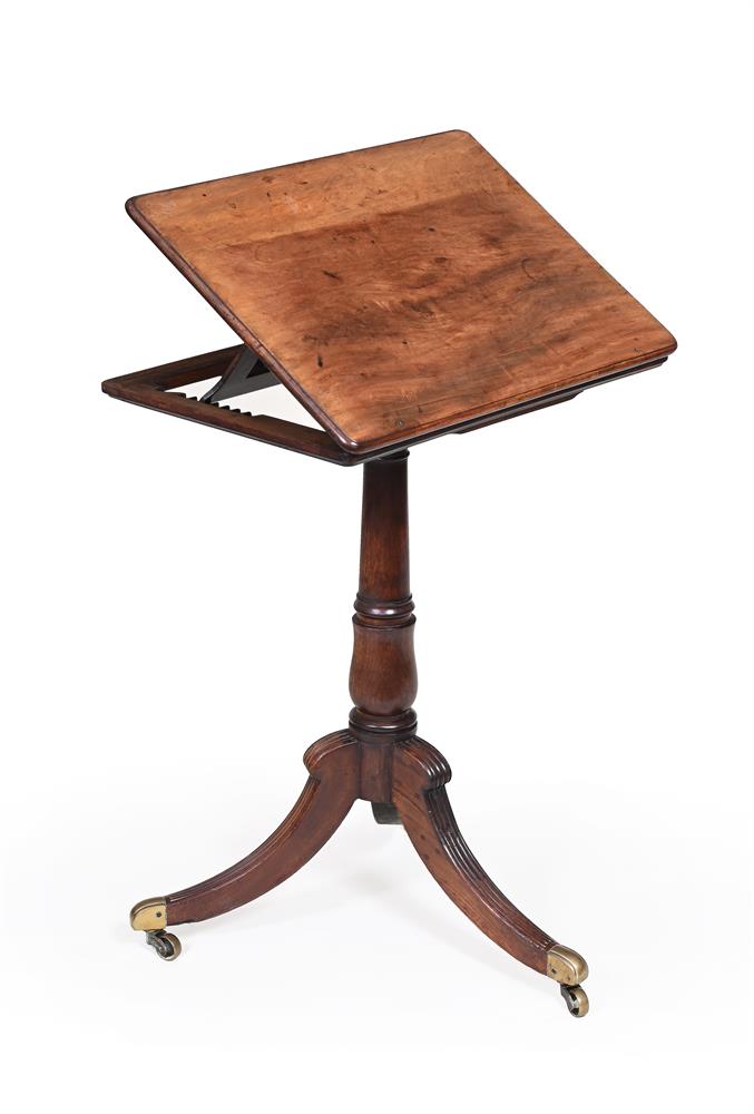 A GEORGE IV MAHOGANY WRITING/READING TABLE, CIRCA 1825