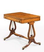 Y A REGENCY MAPLE AND MAHOGANY GAMES TABLE, EARLY 19TH CENTURY