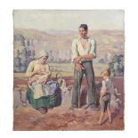 λ HAROLD DEARDEN (BRITISH 1888-1962), A FARMER AND HIS FAMILY