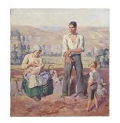 λ HAROLD DEARDEN (BRITISH 1888-1962), A FARMER AND HIS FAMILY
