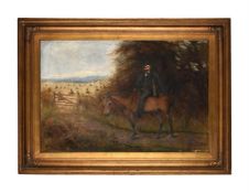 A. STOBART (19TH CENTURY), A GENTLEMAN ON A HORSE IN A LANDSCAPE