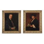 PHILIP TENNYSON COLE (BRITISH FL. C.1862-1939), A PAIR OF PORTRAITS OF A LAWYER AND HIS WIFE