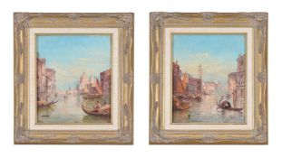 ALFRED POLLENTINE (BRITISH 1836-1890)A PAIR OF VENETIAN VIEWS WITH THE SANTA MARIA DELLA SALUTE AND