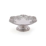 A SILVER PIERCED PEDESTAL DISH