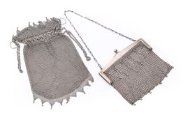 A SILVER MESH PURSE