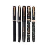 CONWAY STUART, A COLLECTION OF FIVE VINTAGE FOUNTAIN PENS