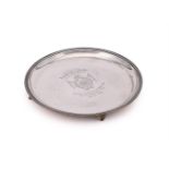 A SILVER CIRCULAR SALVER