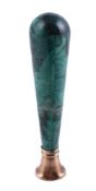 A 19TH CENTURY MALACHITE SEAL