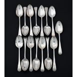 A COLLECTION OF OLD ENGLISH PATTERN TABLE SPOONS