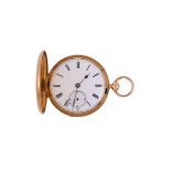 JUNOD BROTHERS, A FRENCH GOLD FULL HUNTER POCKET WATCH