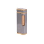 DUNHILL, A GOLD COLOURED MOUNTED AND BRUSHED STEEL LIGHTER